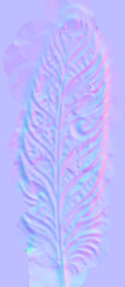 Feather normal map reconstructed with the matte sensor